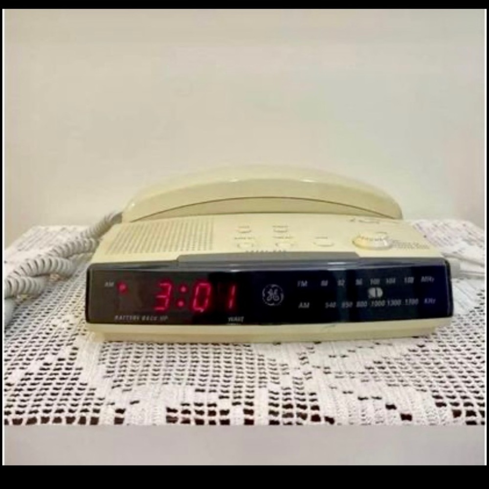 Beige Telephone Alarm Clock Radio - Beige